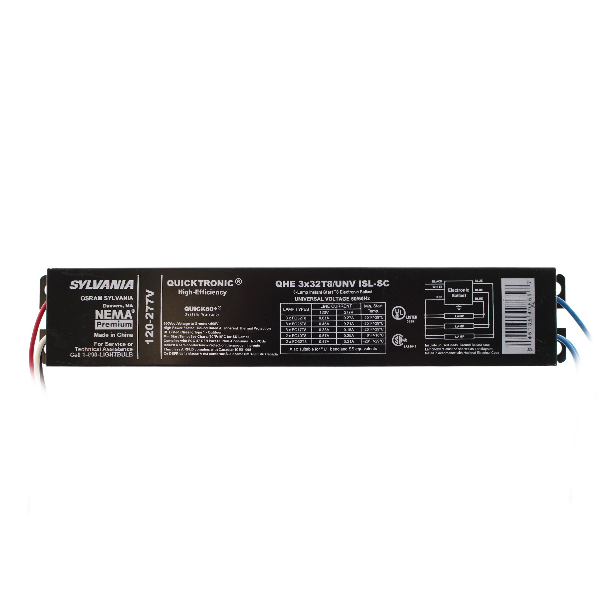 Sylvania 49865 - QHE3X32T8/UNV ISL-SC T8 Fluorescent Ballast